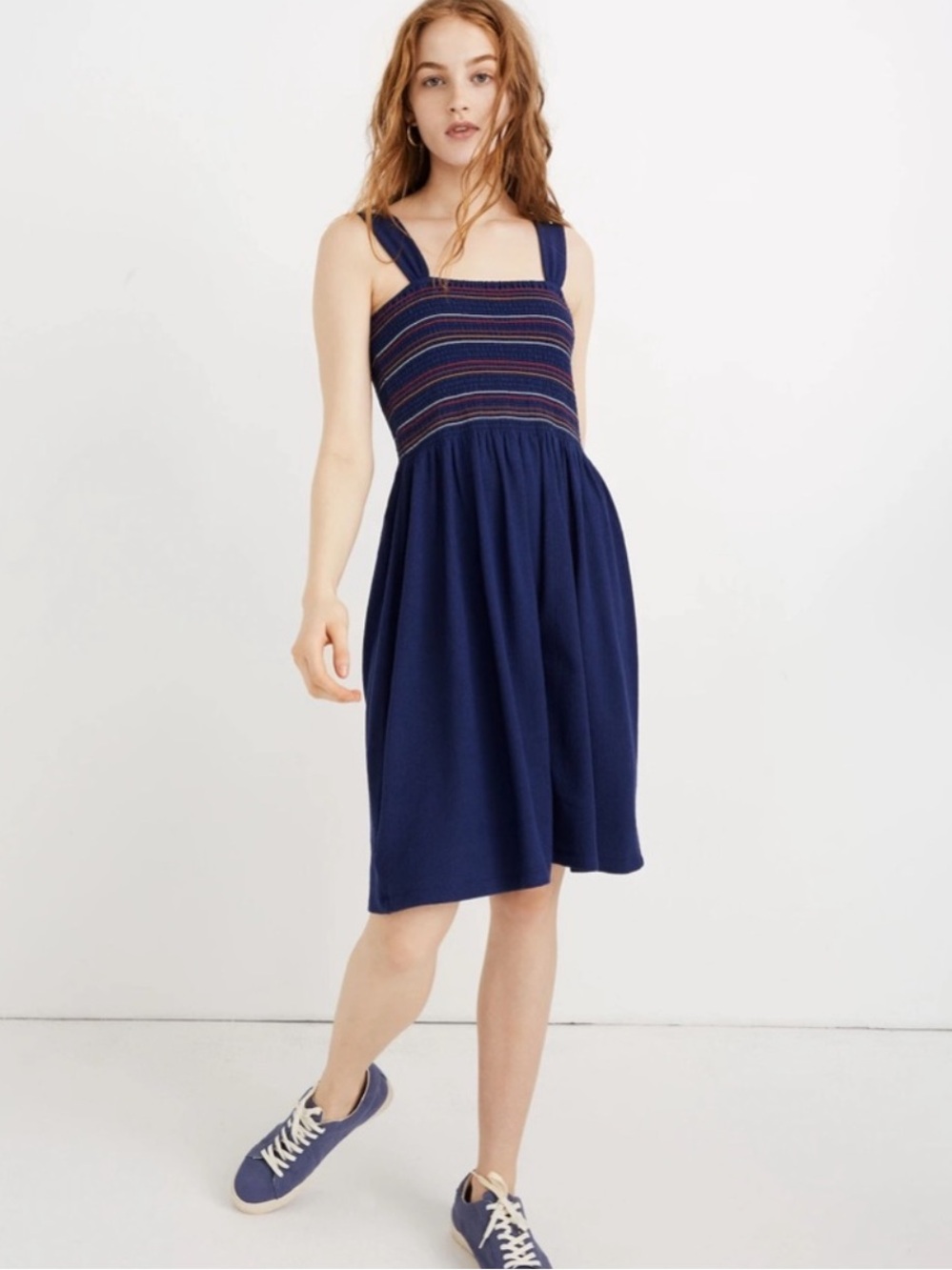 Madewell Texture & Thread Smocked Tank Dress Concert Festival Office